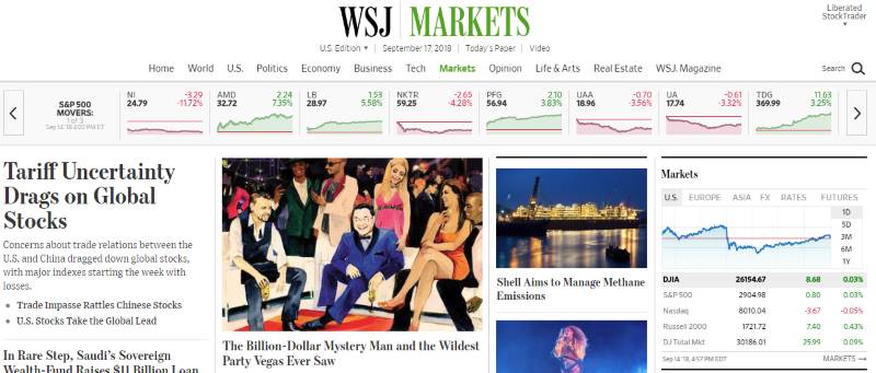 Wall Street Journal - Frontpage News - Digital or Print Subscriptions