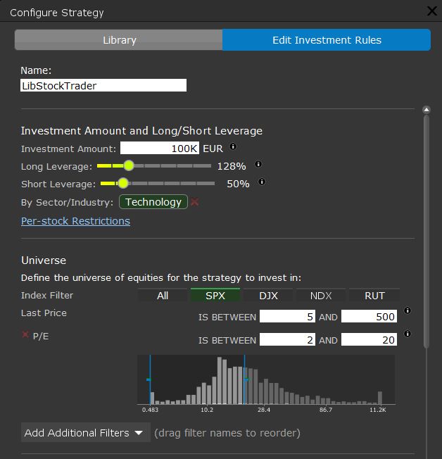 Configuring A IB Backtest With TWS Portfolio Manager