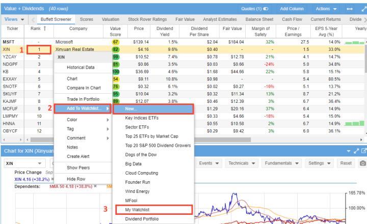 Adding Dividend Stocks From Your Screener To Your Watchlist