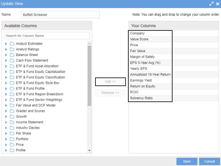 Step 5 - Add & Remove The Relevant Columns