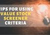 Value Stock Screener Criteria