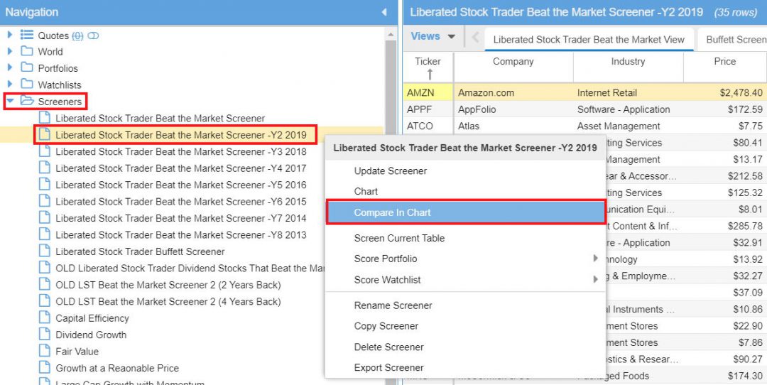 How to Compare a Stock Screener's Results in Stock Rover