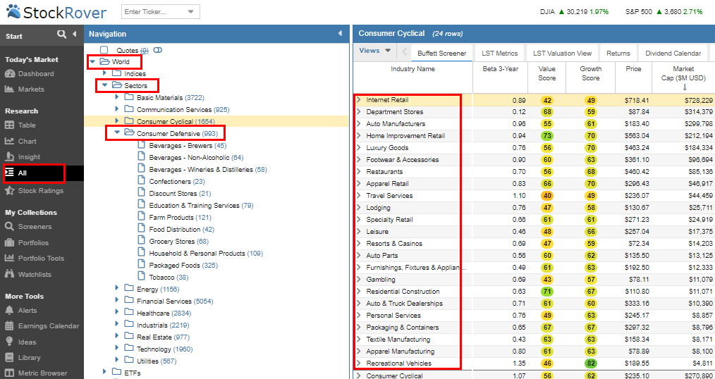 How to find non-cyclical stocks with Stock Rover