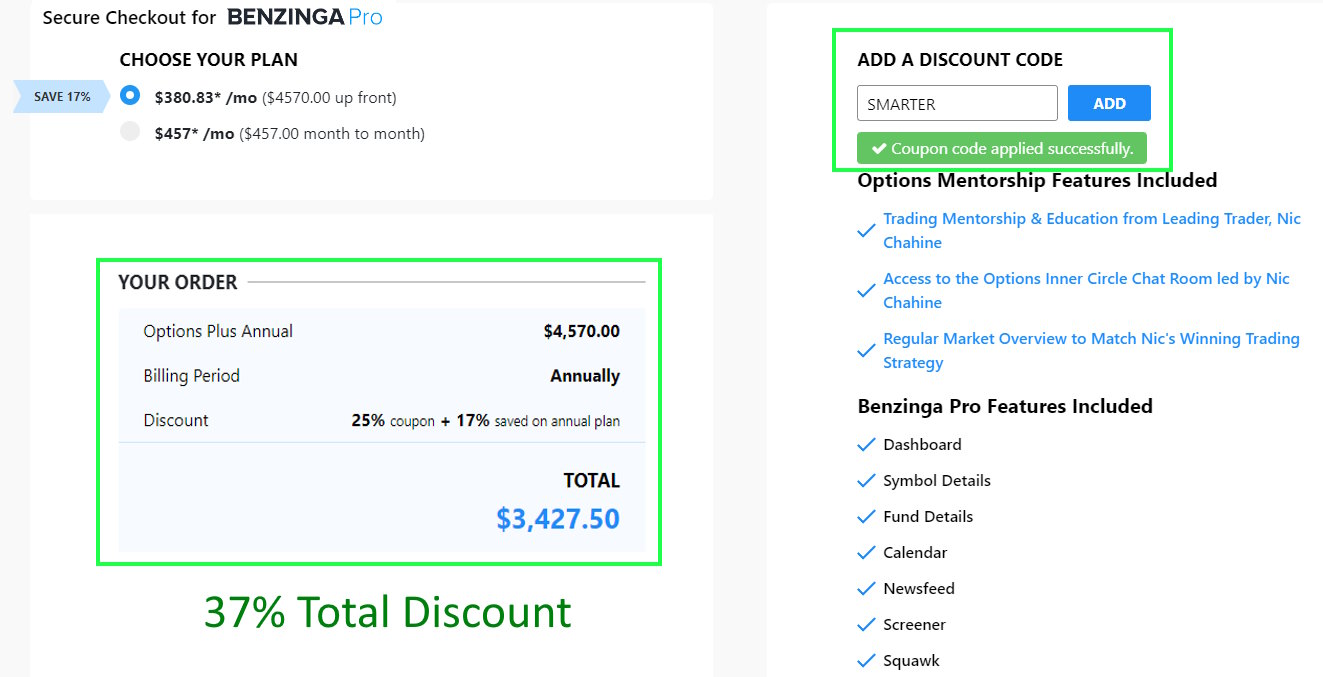 Click this image to get a 37% Discount @ Benzinga Benzinga Options Mentorship Web Page With Discount Applied
