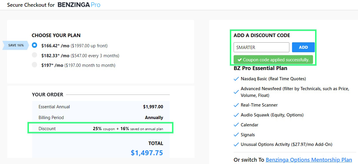 Click on this Screenshot to Claim your 37% Discount How to Claim Your Benzinga Pro Discount Coupon Code