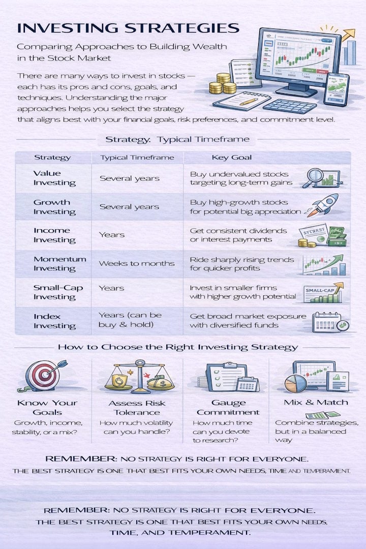 infographic overview of investing styles and strategies