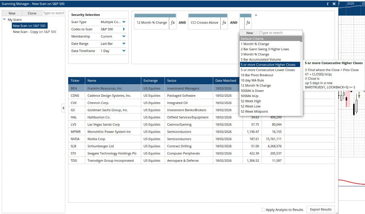 Screenshot: Testing Optuma's Scanning Speed & Depth - The Flexibility and Coding options are impressive.